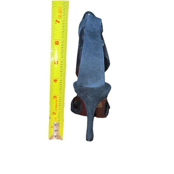 Via Spiga Sennes Black Suede Open Toe Black Ankle Strap Pumps Womens Size 10 NWB - Picture 5 of 10